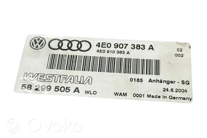 Audi A6 S6 C6 4F Centralina/modulo rimorchio barra di traino 4E0907383A