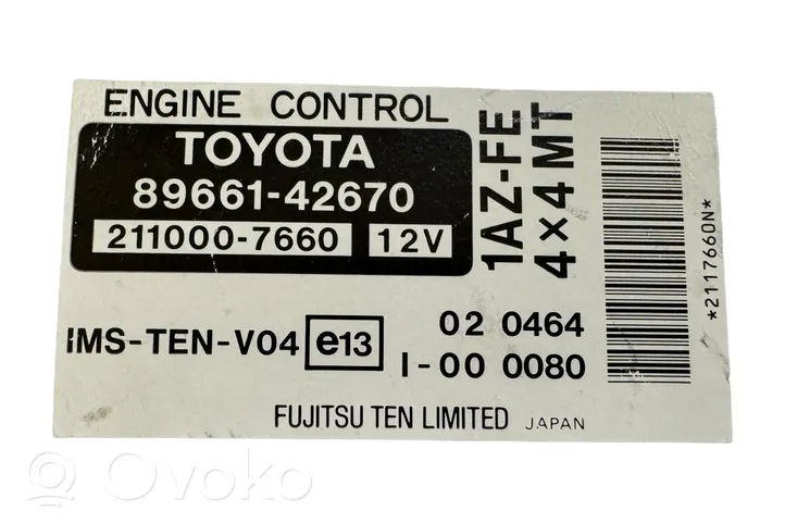 Toyota RAV 4 (XA20) Centralina/modulo del motore 8966142670