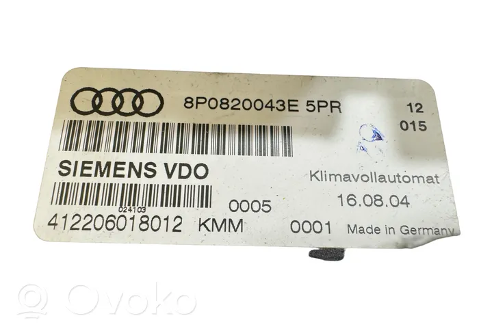 Audi A3 S3 8P Panel klimatyzacji 8P0820043E