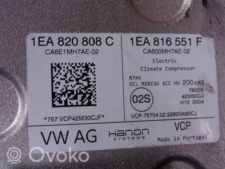 Volkswagen ID.4 Ilmastointilaitteen kompressorin pumppu (A/C) 1EA820808C