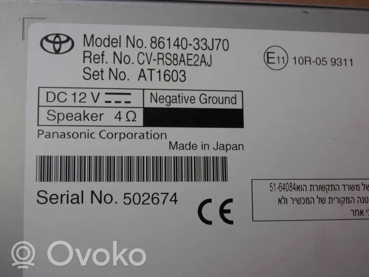 Toyota Camry VIII XV70  Radio/CD/DVD/GPS-pääyksikkö 8614033J70