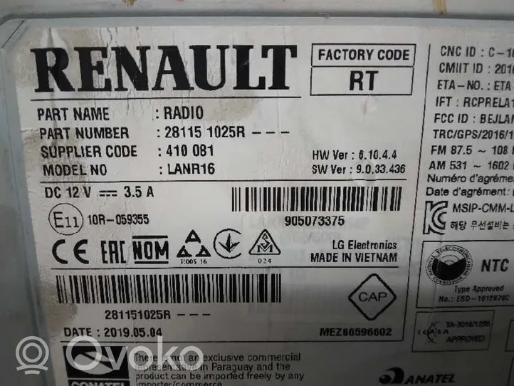 Renault Megane IV Unité de contrôle son HiFi Audio 281151025R