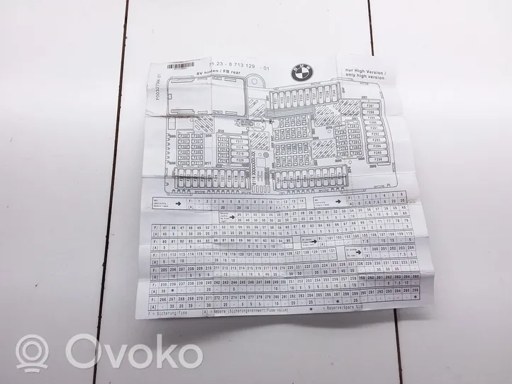 BMW 7 G11 G12 Module de fusibles 61358795478