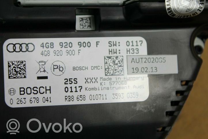 Audi A6 S6 C7 4G Tachimetro (quadro strumenti) 4G8920900F
