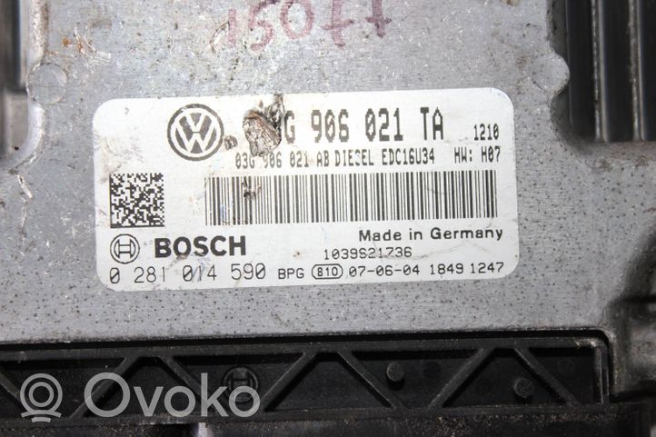 Volkswagen Eos Calculateur moteur ECU 0281014590