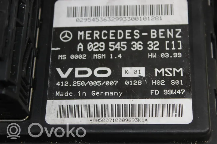 Mercedes-Benz A W168 Moottorin ohjainlaite/moduuli A0295453632