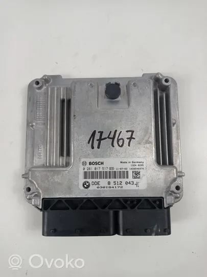 BMW 3 E90 E91 Juego de cerradura y set ECU del motor 8512043