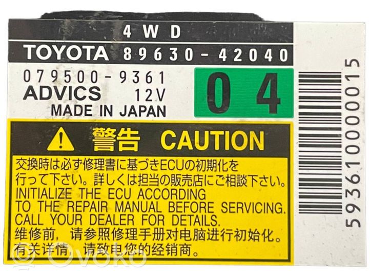 Toyota RAV 4 (XA30) Sterownik / Moduł skrzyni biegów 8963042040