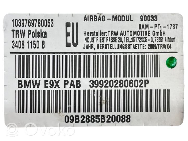 BMW 3 E92 E93 Keleivio oro pagalvė 39920280602P