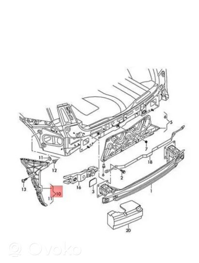 Audi Q5 SQ5 Kampinės bamperio dalies laikiklis 80A807454