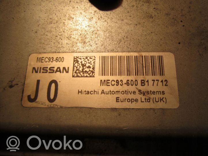 Nissan Qashqai Moottorinohjausyksikön sarja ja lukkosarja MEC93-600