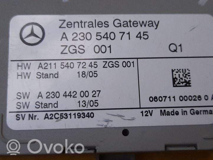 Mercedes-Benz SL R232 Moduł sterowania Gateway A2305407145