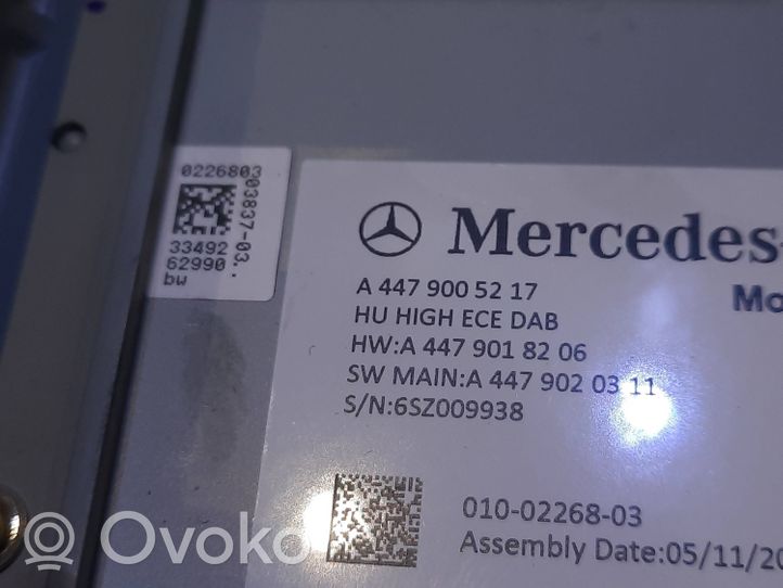 Mercedes-Benz Vito Viano W447 Mascherina unità principale autoradio/GPS A4479005217