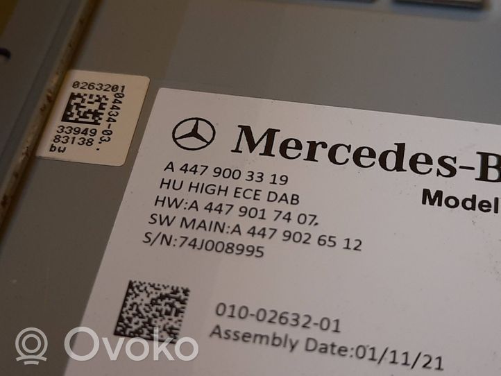 Mercedes-Benz Vito Viano W447 Mascherina unità principale autoradio/GPS A4479003319