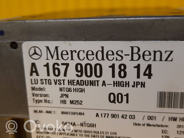 Mercedes-Benz GLE W167 Cadre, panneau d'unité radio / GPS A1679001814