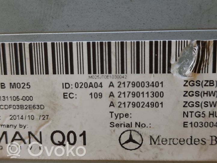 Mercedes-Benz S C217 Unité principale radio / CD / DVD / GPS A2179003401