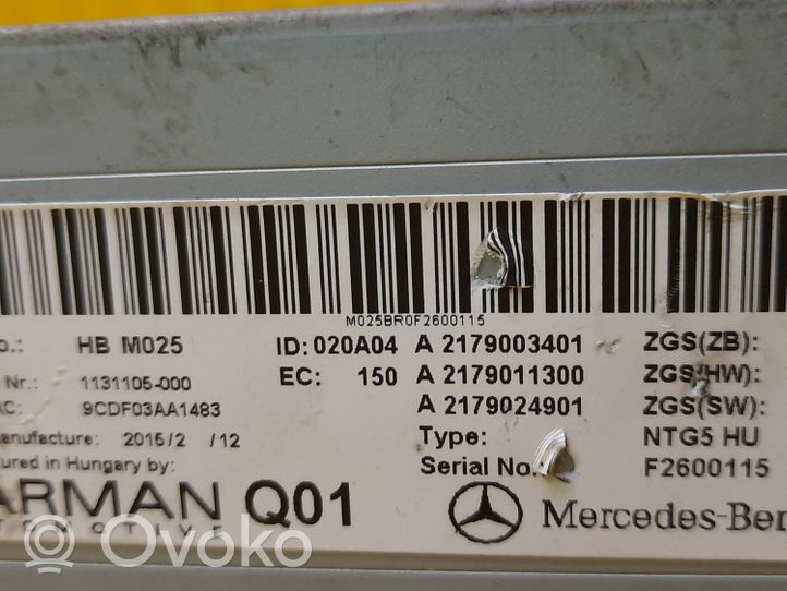 Mercedes-Benz S C217 Cadre, panneau d'unité radio / GPS A2179003401