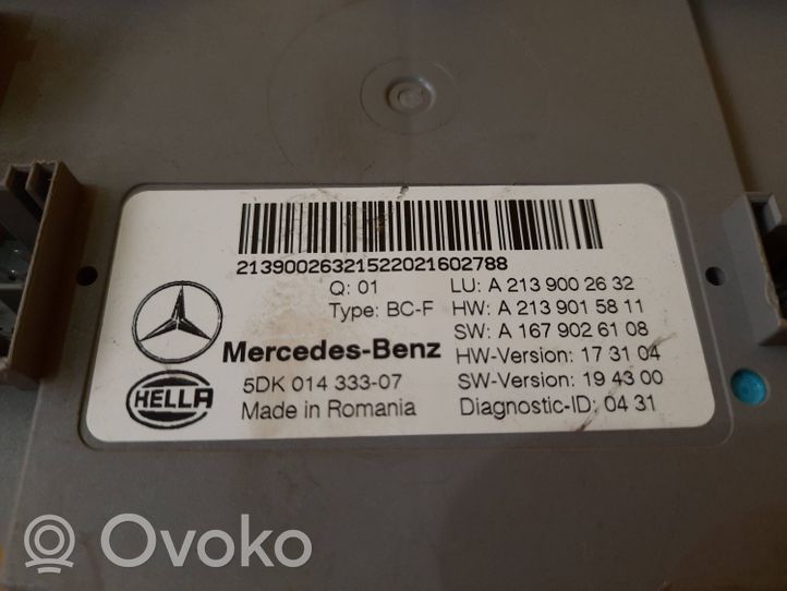 Mercedes-Benz E W213 Korin keskiosan ohjainlaite A2139002632