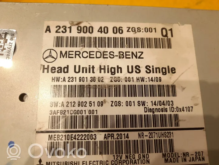 Mercedes-Benz SL R231 Verkleidung Radio / Navigation A2319004006