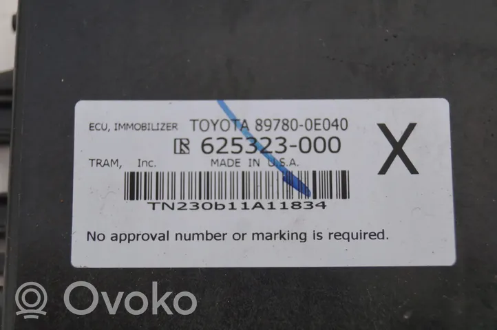 Toyota Highlander XU70 Centralina di apertura del cofano del bagagliaio 89780-0E040