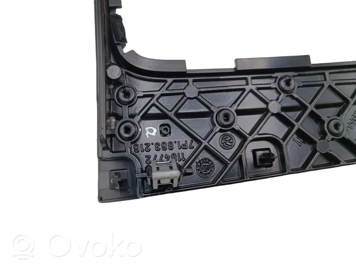 Volkswagen Touareg II Rivestimento in plastica cornice della leva del cambio 7P1863216