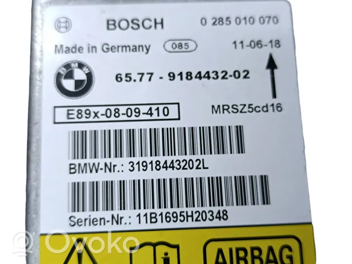 BMW 3 E90 E91 Centralina/modulo airbag 9184432