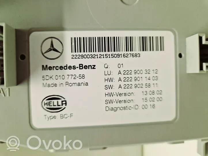 Mercedes-Benz S C217 Unité de contrôle SAM A2229003212