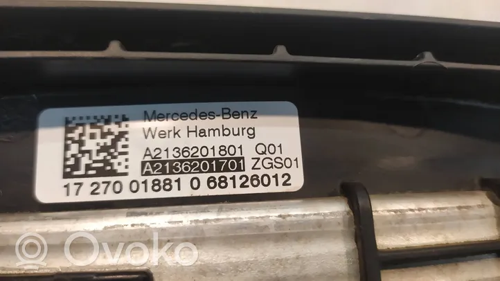 Mercedes-Benz E W213 Ylempi jäähdyttimen ylätuen suojapaneeli A2136201701