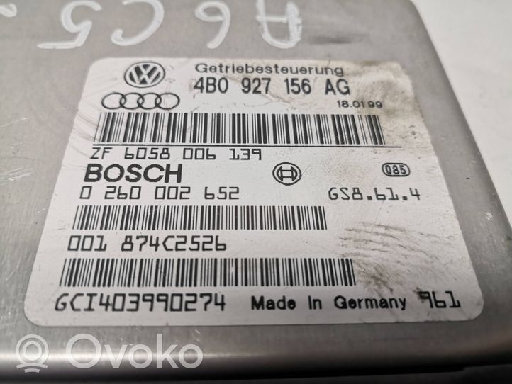 Audi A6 S6 C5 4B Pavarų dėžės valdymo blokas 4B0927156AG