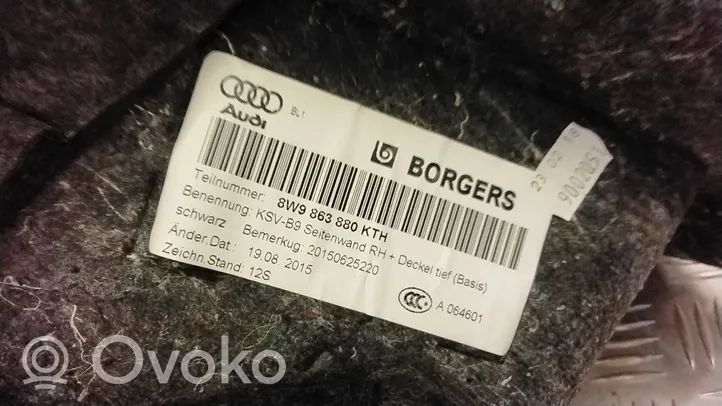 Audi A4 S4 B9 Garniture panneau latérale du coffre 8W9863880