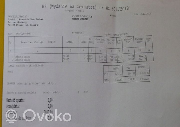 BMW 7 E65 E66 Łańcuch rozrządu 