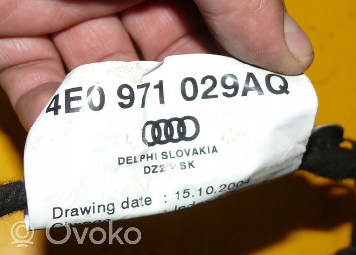 Audi A8 S8 D3 4E Faisceau de câblage de porte avant 4E0971029AQ