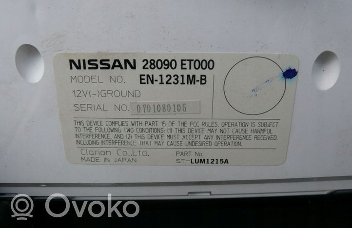 Nissan Sentra B16 Écran / affichage / petit écran 28090ET000