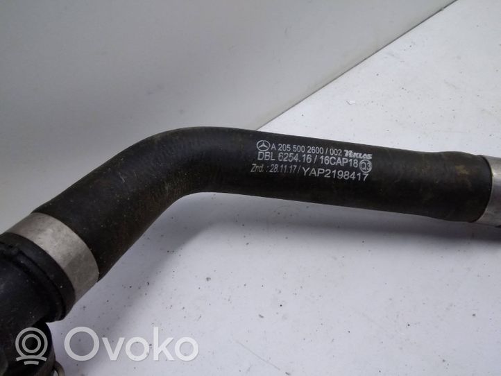 Mercedes-Benz C W205 Tubo flessibile del liquido di raffreddamento del motore A2055002600