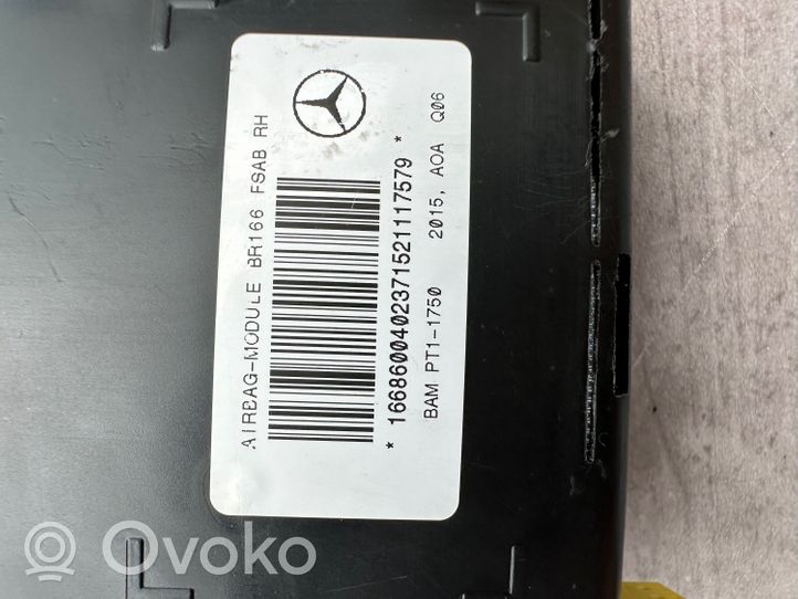 Mercedes-Benz GLE AMG (W166 - C292) Poduszka powietrzna Airbag fotela 1668600402