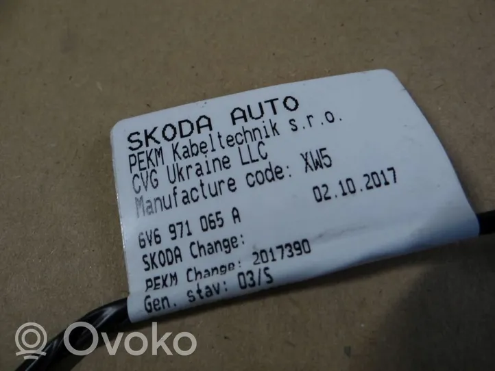 Skoda Fabia Mk3 (NJ) Pysäköintitutkan anturin johtosarja (PDC) 6V6971065A