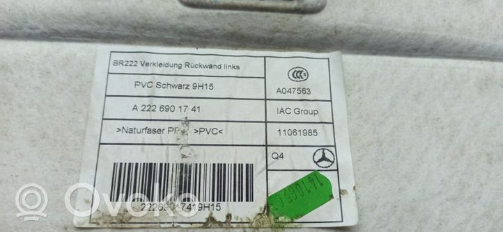 Mercedes-Benz S W222 Rivestimento superiore laterale del sedile posteriore A2226901741