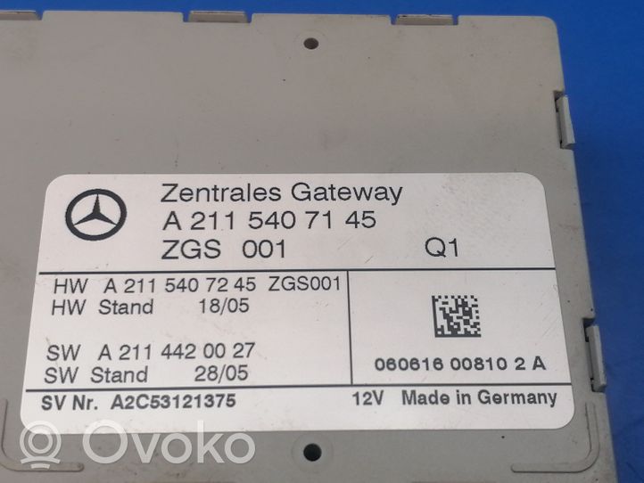 Mercedes-Benz CLS C219 Gateway valdymo modulis A2115407245