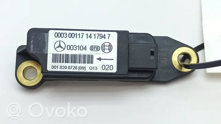 Mercedes-Benz CLK A208 C208 Capteur de collision / impact de déploiement d'airbag 0018200726