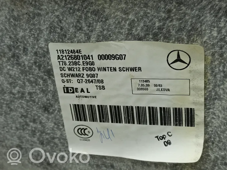 Mercedes-Benz E W212 Wykładzina podłogowa tylna A2126801041