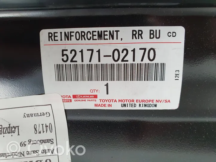 Toyota Auris E180 Poutre de soutien de pare-chocs arrière 52171-02170