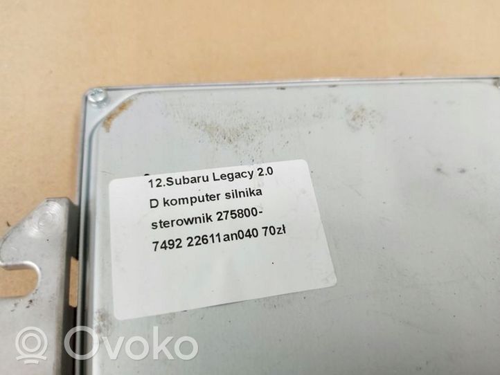 Subaru Outback Komputer / Sterownik ECU silnika 