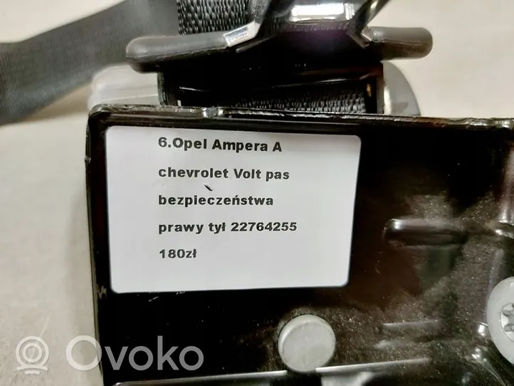 Opel Ampera Cintura di sicurezza posteriore 22764255