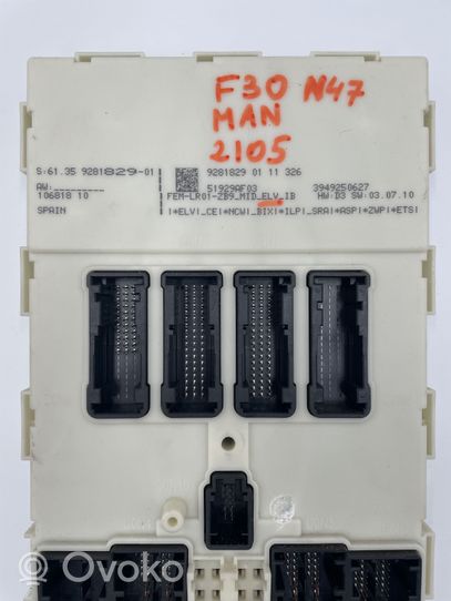 BMW 3 F30 F35 F31 Unité de contrôle module CAS 9281829