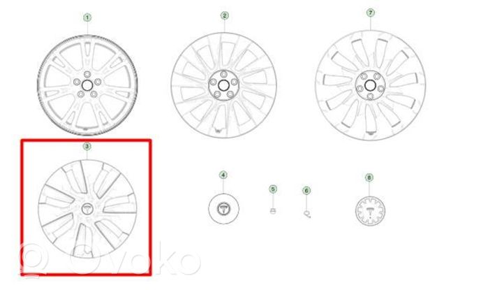 Tesla Model 3 Jante alliage R19 104423500C