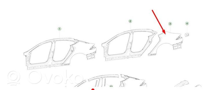 Tesla Model S Ćwiartka tylna 1020514S0A