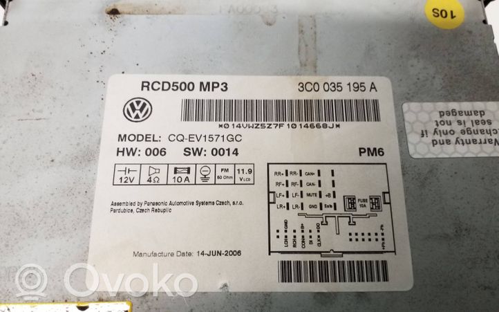 Volkswagen Touran I Radio/CD/DVD/GPS-pääyksikkö 3C0035195A