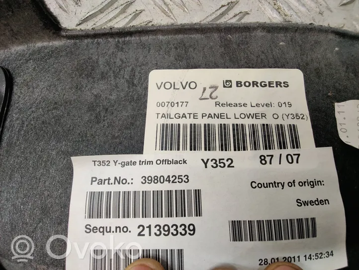 Volvo V60 Poszycie / Tapicerka tylnej klapy bagażnika 39804253