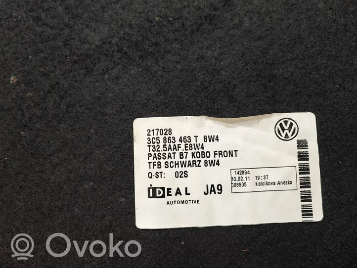 Volkswagen PASSAT B7 Tapis de coffre 3C5863463T