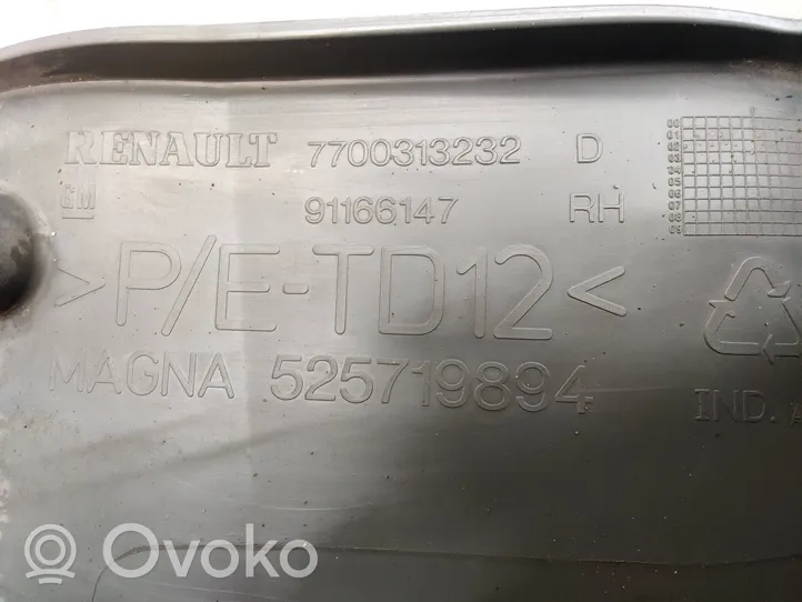 Opel Vivaro Rivestimento del pannello parte angolare del paraurti posteriore 7700313232